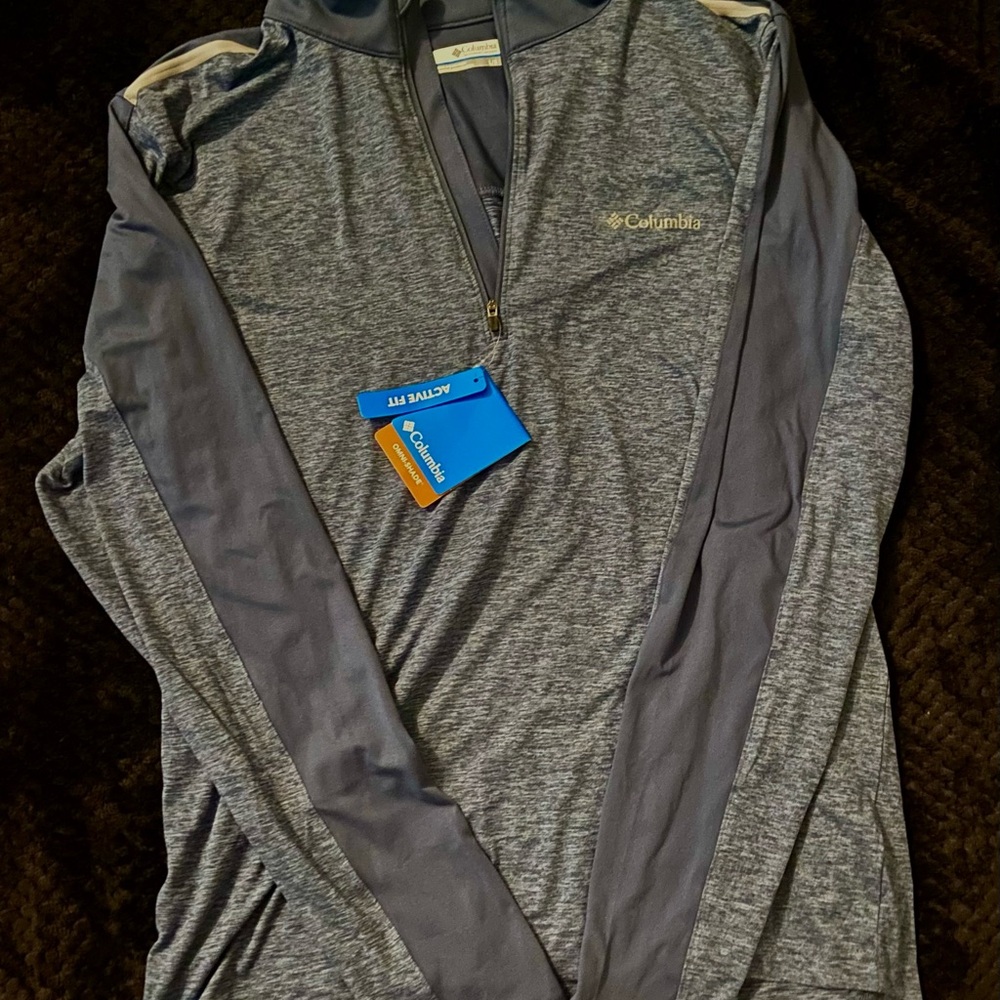 Columbia Men's Heather Navy Lakefront Trail Quarter Zip Pullover